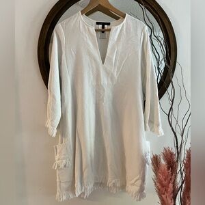 BCBG white short dress, cotton, Sz M